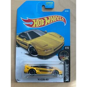 Hot Wheels 1990 Acura NSX Yellow Nightburnerz 4/10 Collector Car